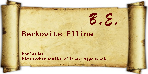 Berkovits Ellina névjegykártya